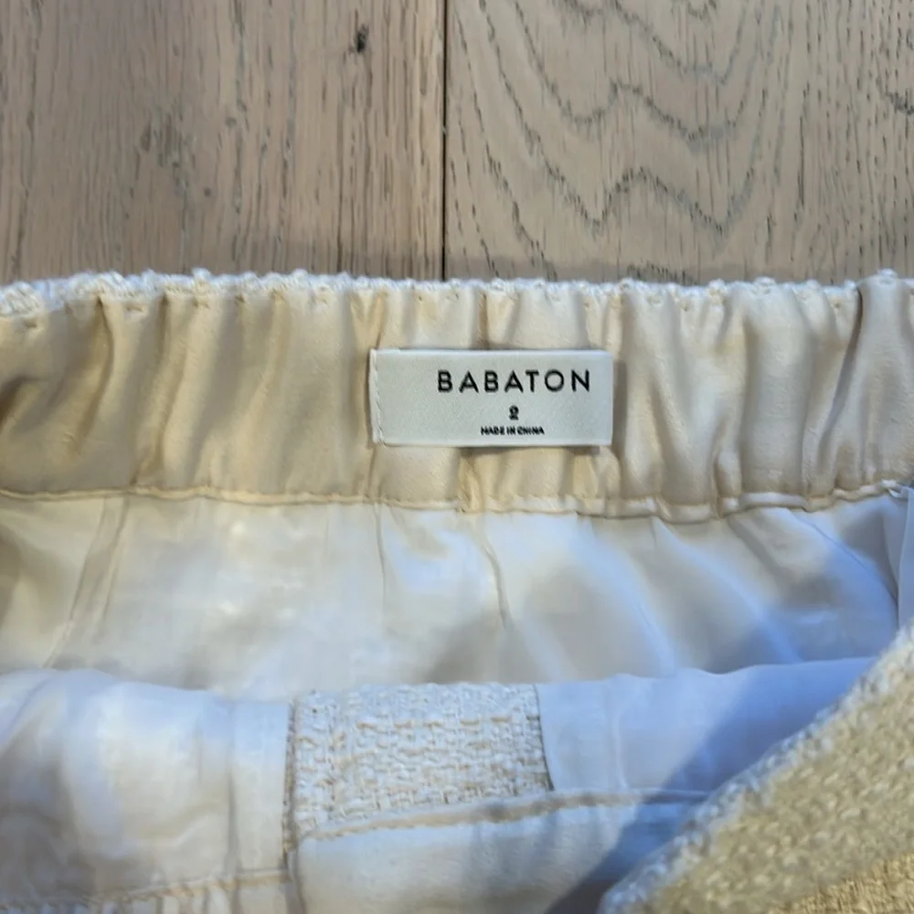 NWT Aritzia Babaton Giselle IvoryTweed pearl skirt size 2 - Picture 6 of 9
